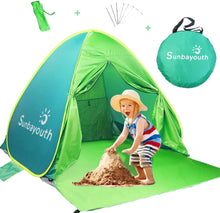 Load image into Gallery viewer, Beach Tent, Sunba Youth Beach Shade, Anti UV Instant Portable Tent Sun Shelter, Pop Up Baby Beach Tent, for 2-3 Person