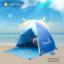 Load image into Gallery viewer, Beach Tent, Sunba Youth Beach Shade, Anti UV Instant Portable Tent Sun Shelter, Pop Up Baby Beach Tent, for 2-3 Person