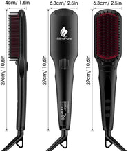 Load image into Gallery viewer, Enhanced Hair Straightener Brush by MiroPure, 2-in-1 Ionic Straightening Brush with Anti-Scald Feature, Auto Temperature Lock & Auto-Off Function (Black)