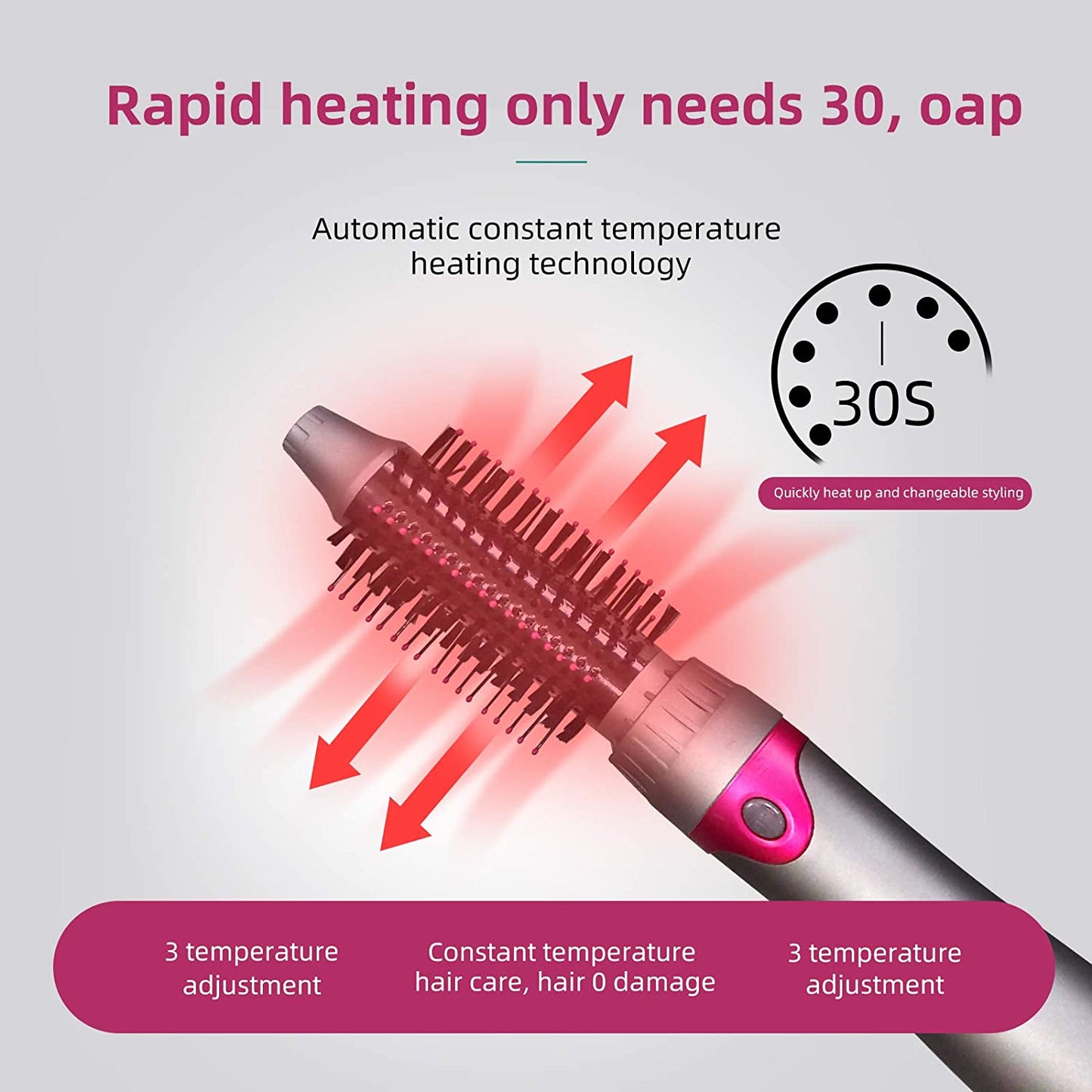 6 in 1 Hair Dryer Brush, Blow Dryer Brush Styler,Salon Negative Ionic Electric Hot Air Brush,Hair Straightener&Curly Hair Comb,Detachable Brush Hair Dryers for Women,Mothers Day Gifts