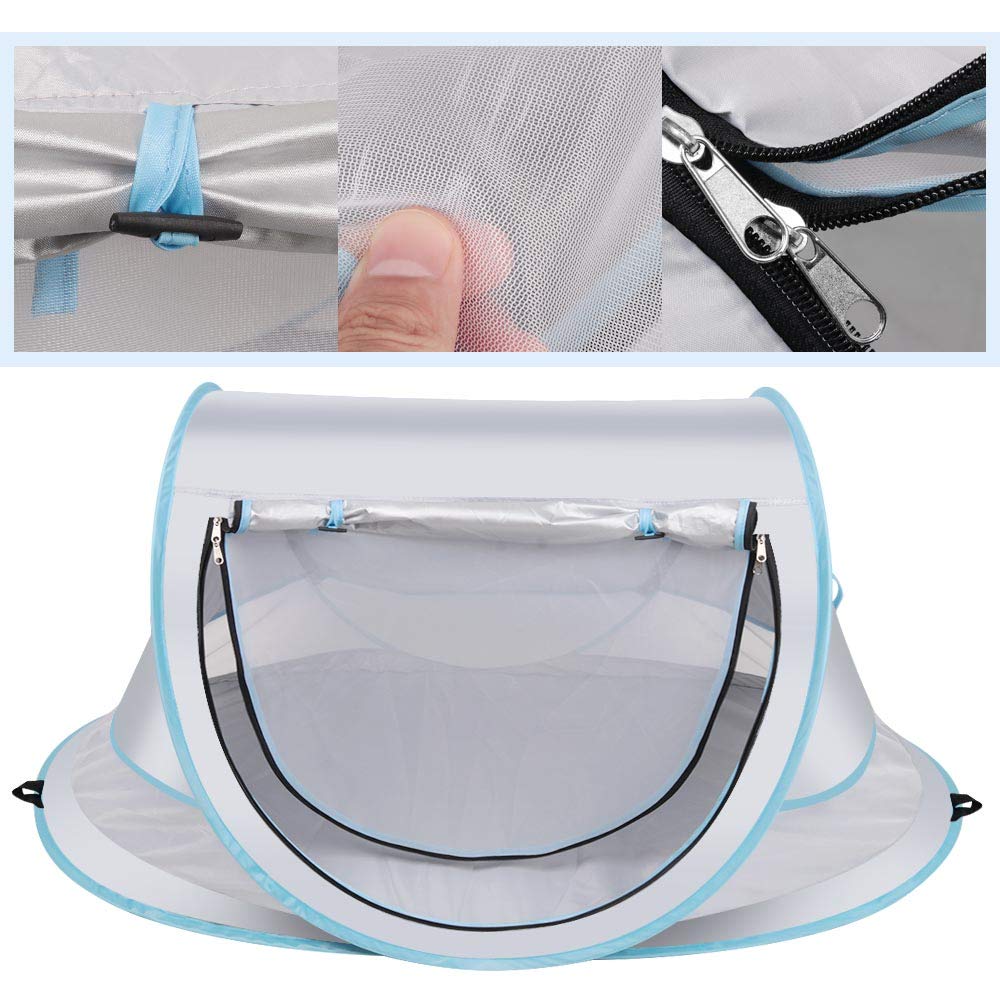 SUNBA YOUTH Baby Tent, Portable Baby Travel Bed, UPF 50+ Sun Shelters for Infant, Pop Up Beach Tent, Baby Travel Crib with Mosquito Net, Sun Shade