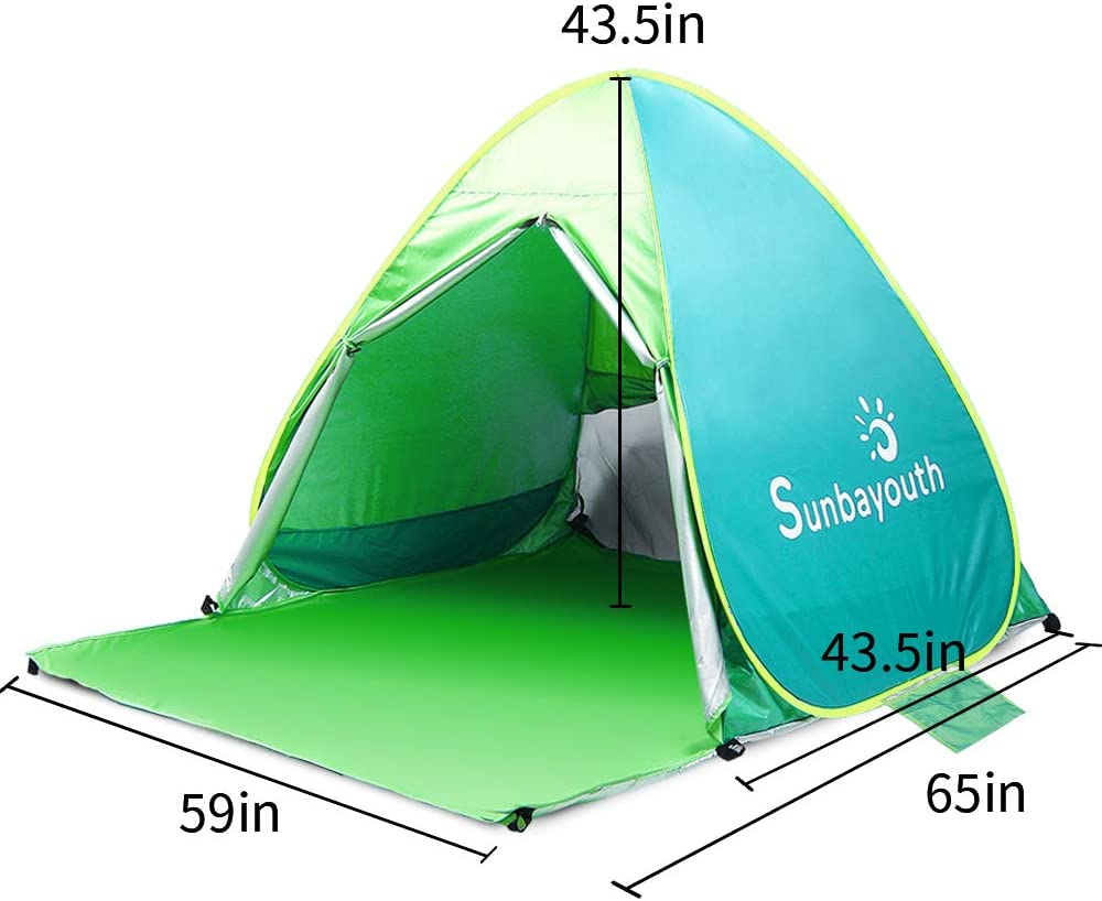 Beach Tent, Sunba Youth Beach Shade, Anti UV Instant Portable Tent Sun Shelter, Pop Up Baby Beach Tent, for 2-3 Person
