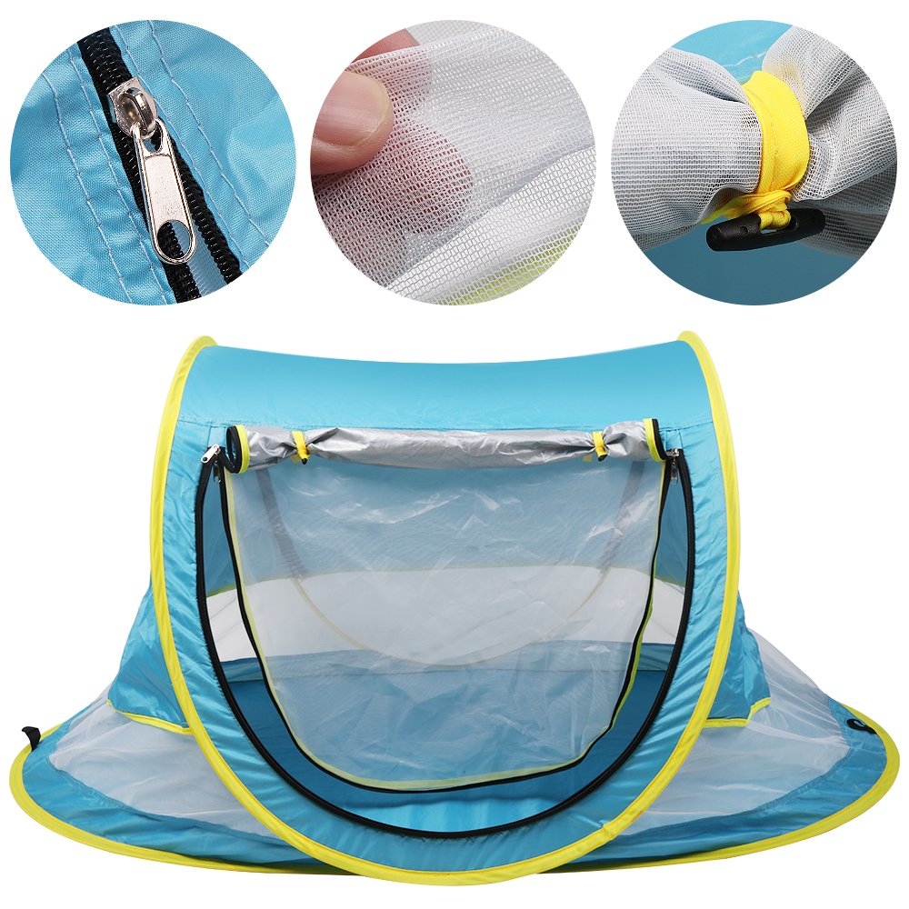 SUNBA YOUTH Baby Tent, Portable Baby Travel Bed, UPF 50+ Sun Shelters for Infant, Pop Up Beach Tent, Baby Travel Crib with Mosquito Net, Sun Shade