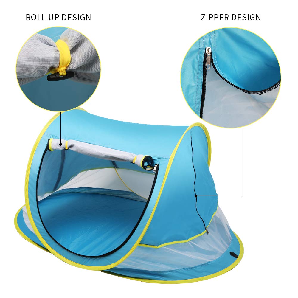 SUNBA YOUTH Baby Tent, Portable Baby Travel Bed, UPF 50+ Sun Shelters for Infant, Pop Up Beach Tent, Baby Travel Crib with Mosquito Net, Sun Shade
