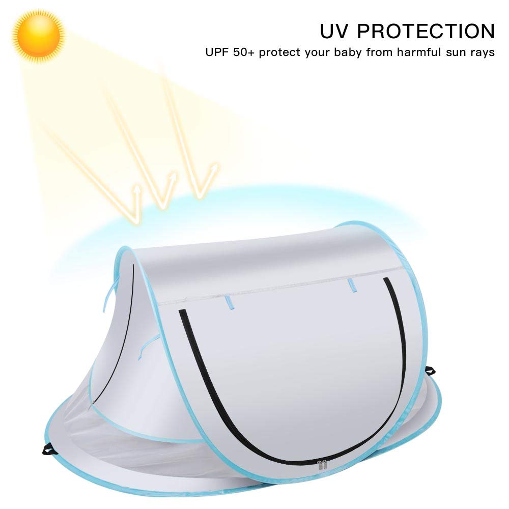 SUNBA YOUTH Baby Tent, Portable Baby Travel Bed, UPF 50+ Sun Shelters for Infant, Pop Up Beach Tent, Baby Travel Crib with Mosquito Net, Sun Shade