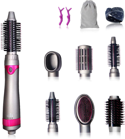 6 in 1 Hair Dryer Brush, Blow Dryer Brush Styler,Salon Negative Ionic Electric Hot Air Brush,Hair Straightener&Curly Hair Comb,Detachable Brush Hair Dryers for Women,Mothers Day Gifts