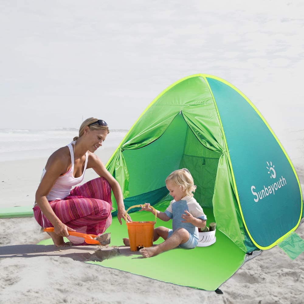 Beach Tent, Sunba Youth Beach Shade, Anti UV Instant Portable Tent Sun Shelter, Pop Up Baby Beach Tent, for 2-3 Person