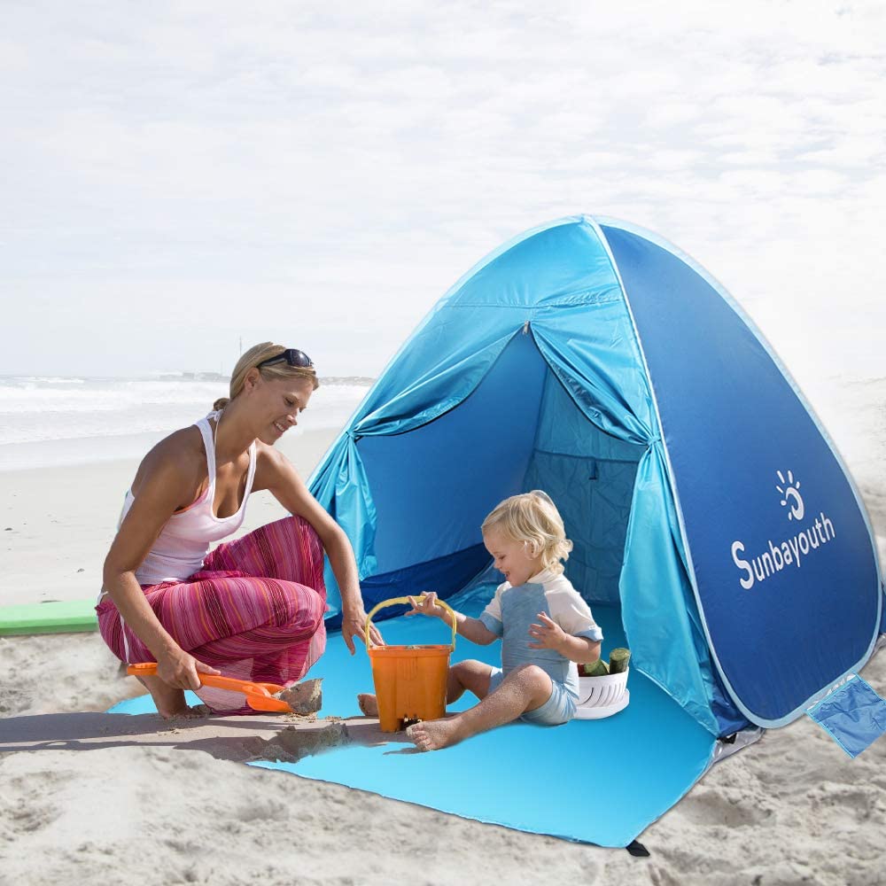 Beach Tent, Sunba Youth Beach Shade, Anti UV Instant Portable Tent Sun Shelter, Pop Up Baby Beach Tent, for 2-3 Person
